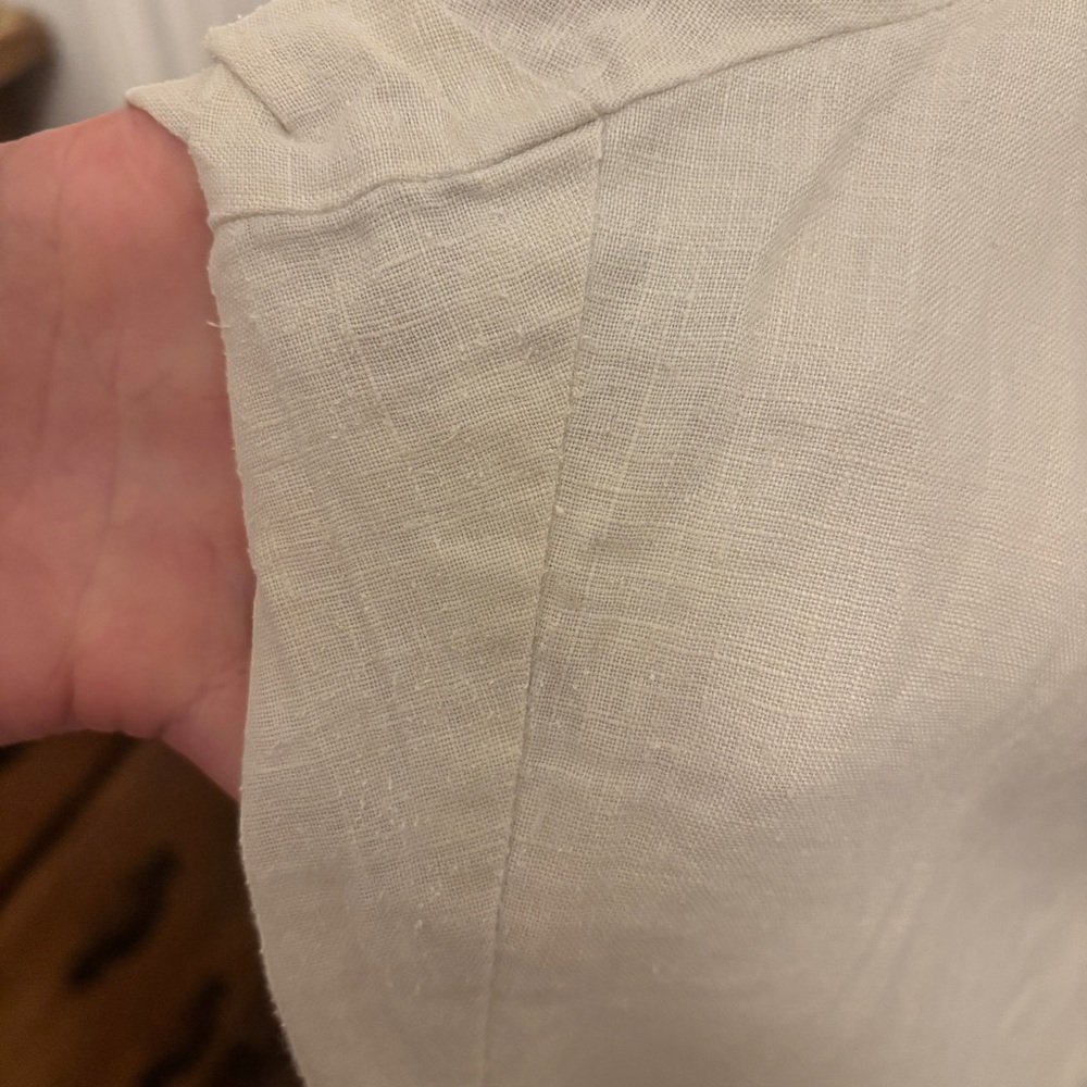 Quince 100% European Linen Tapered Ankle Pants Pockets, Sand - Picture 9 of 11